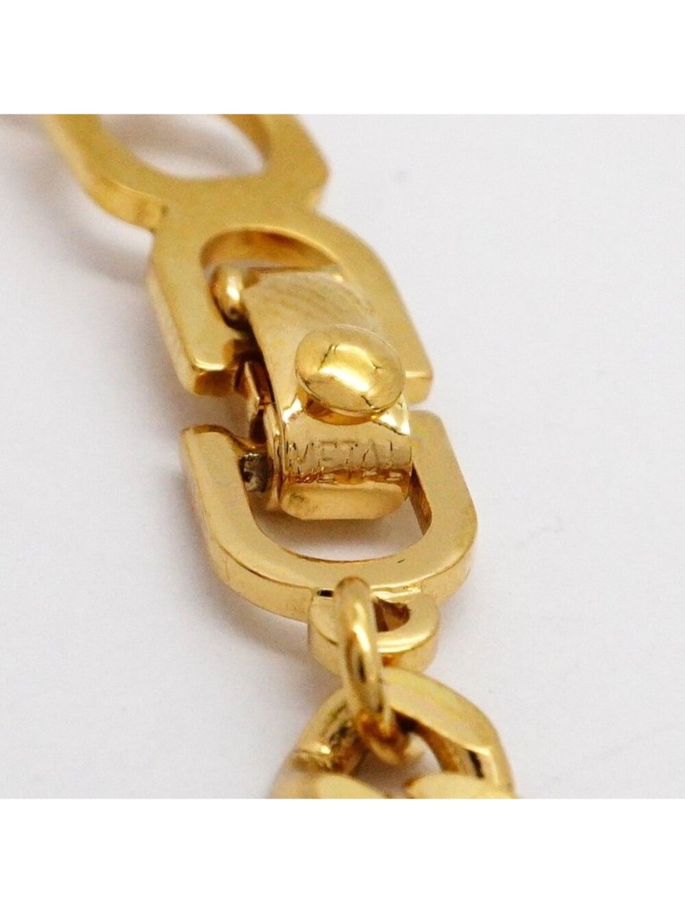 Dior Necklace CD Logo Gold Plated Line Stone - Picture 5 of 7